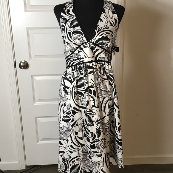 a.n.a Dresses & Skirts - A.N.A. Black and white Halter tie neck dress size 12